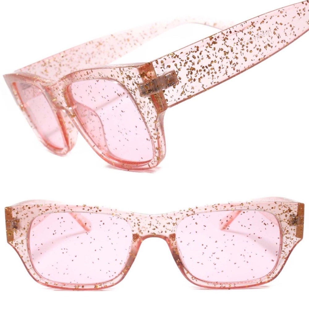 Pink Glitter Frosted Sunglasses NEW WITH TAG